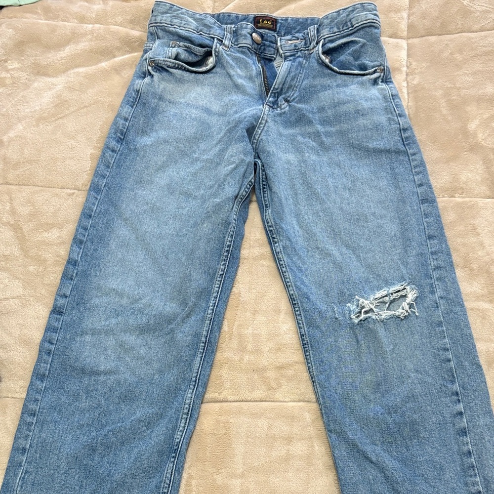 Blue Distressed mom Jeans